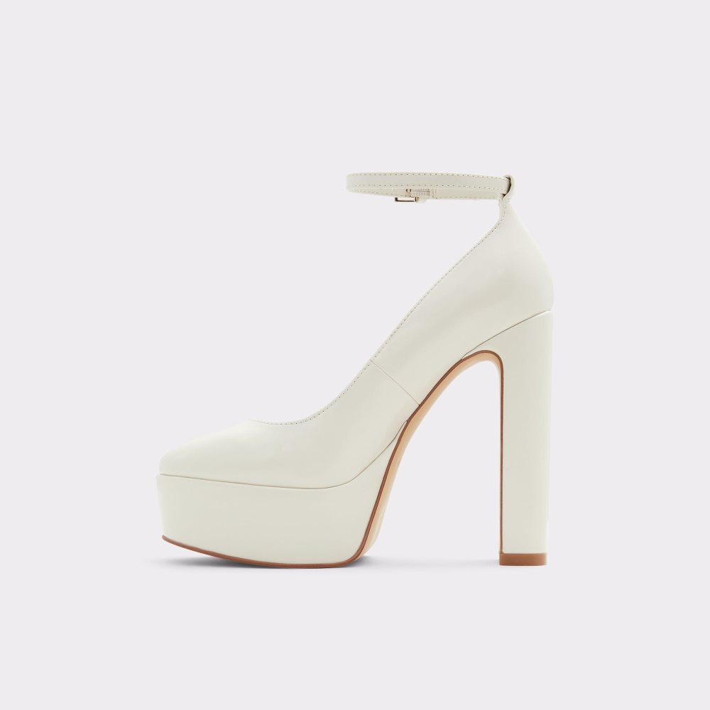 White Aldo Fonda Ankle strap heeled shoe - Flatform | 259684-CWO