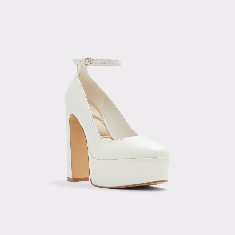 White Aldo Fonda Ankle strap heeled shoe - Flatform | 259684-CWO