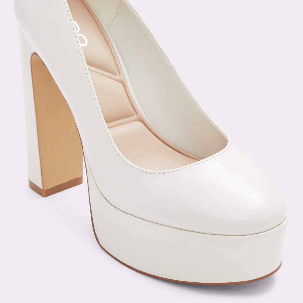 White Aldo Fonda Ankle strap heeled shoe - Flatform | 259684-CWO