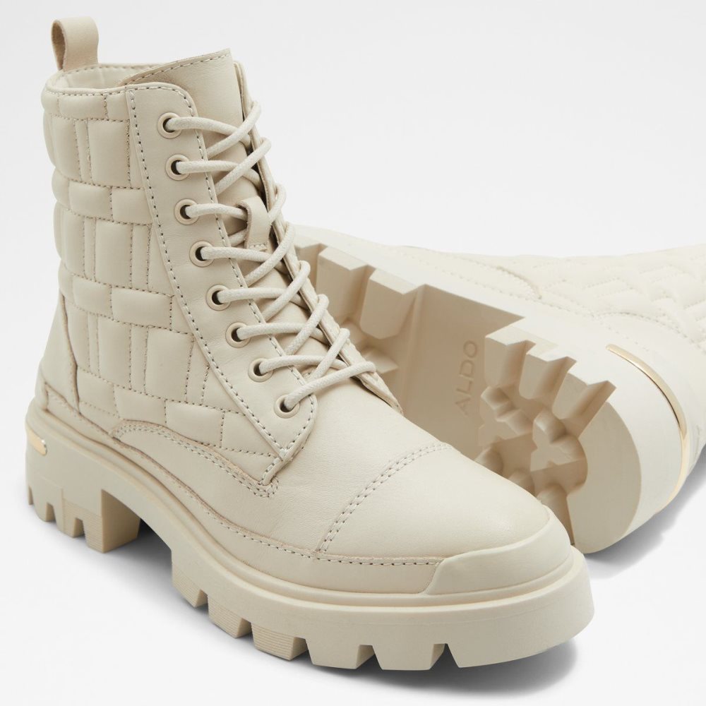 White Aldo Quilt Combat boots - Lug sole | 314892-GVO