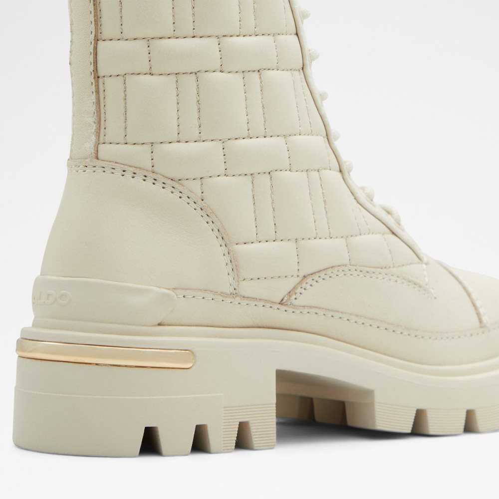 White Aldo Quilt Combat boots - Lug sole | 314892-GVO