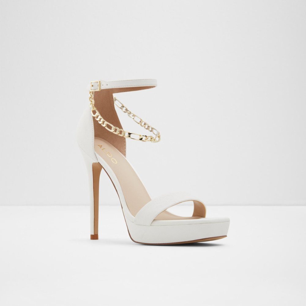 White Aldo Scarlettchain Heeled sandal - Stiletto heel | 651729-QOZ